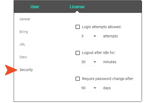 were to adjust your security options from top menu