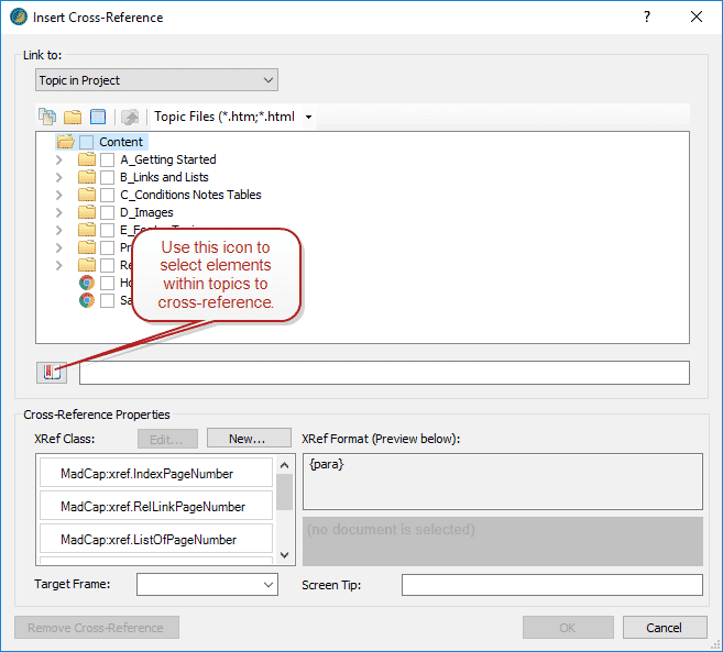 kewyboard shortcut to cross reference button