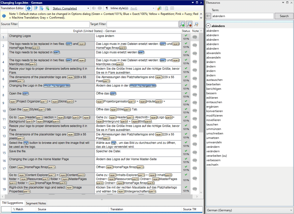 Enhanced Thesaurus Screenshot